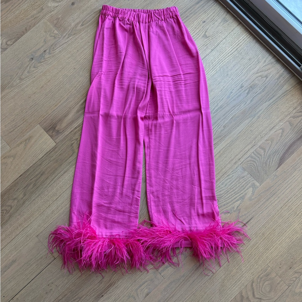 Sleeper Women’s Pajama Bottoms with Feather Trim